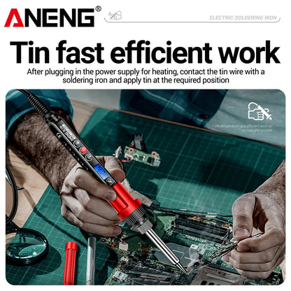 ANENG SL106 Electric Soldering Irons Adjustable Temperature Welding Solder Rework Station Heat Pencil Tip Repair Tools 110V/220V