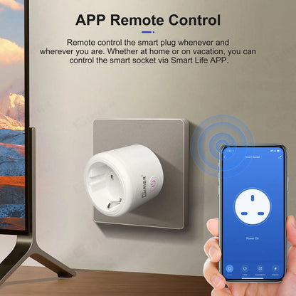 GIRIER Tuya ZigBee Smart Plug 20A | Smart Home Outlet Socket EU 4200W | Power Monitor Function | Supports Alexa, Alice, Hey Google