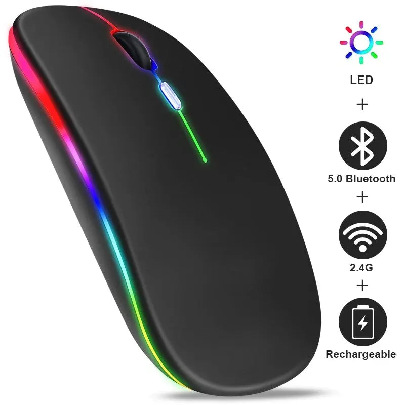 Wireless Mouse | RGB Rechargeable | Bluetooth Mice | Wireless Computer Mouse | LED Backlit | Ergonomic Gaming Mouse | for Laptop PC | 3600DPI