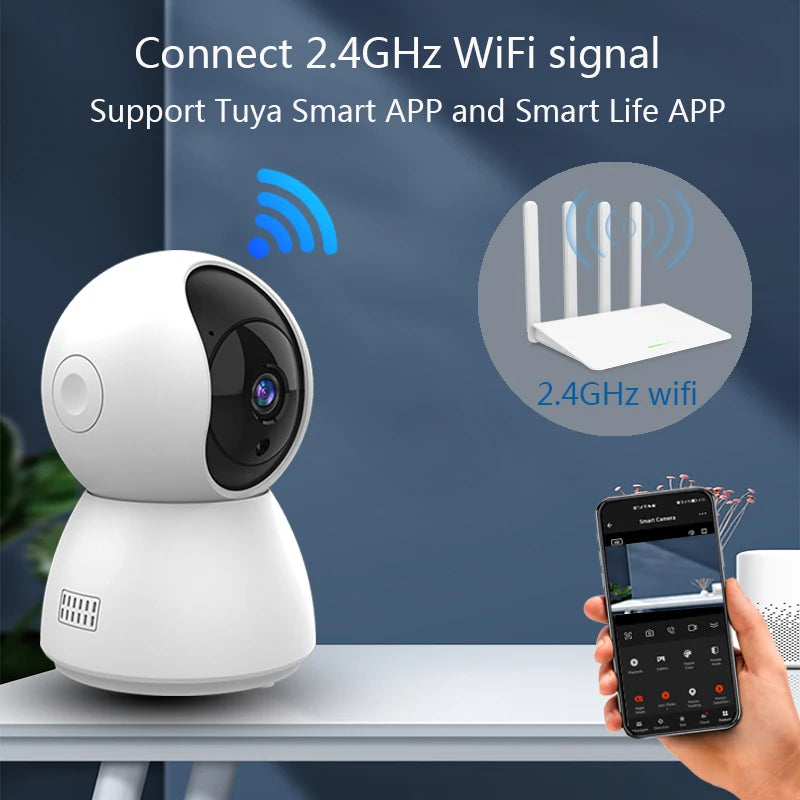 HD 4MP Tuya Smart Mini WiFi IP Camera | Surveillance Camera | Automatic Tracking | Indoor Wireless Security | Home CCTV | Baby Monitor