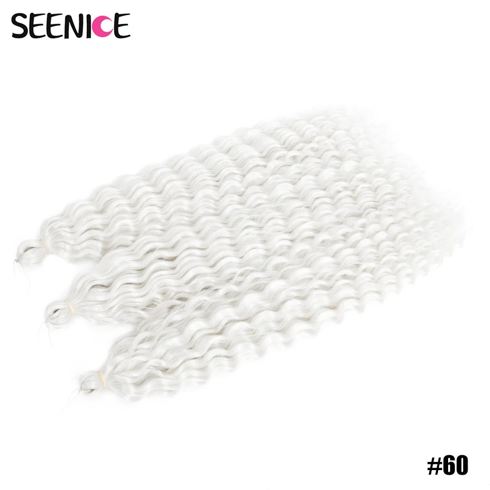 Ariel Curl Synthetic Crochet Hair 22 Inch – Water Wave Deep Curl Twist Braiding Hair Extension, Ombre Blonde Pink