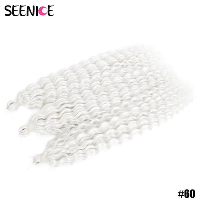 Ariel Curl Synthetic Crochet Hair 22 Inch – Water Wave Deep Curl Twist Braiding Hair Extension, Ombre Blonde Pink