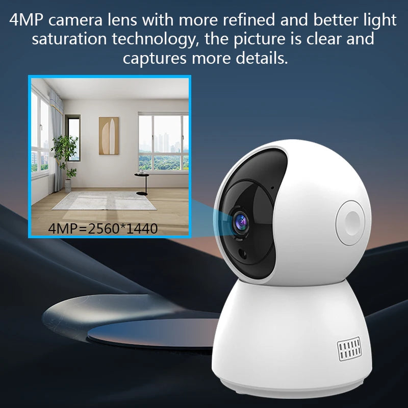 HD 4MP Tuya Smart Mini WiFi IP Camera | Surveillance Camera | Automatic Tracking | Indoor Wireless Security | Home CCTV | Baby Monitor