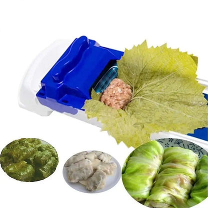 Groente- en Vleesroller Machine – Koolrol & Druivenblad Vuller – Handmatig Keukenhulpmiddel (1 stuk, Wit & Blauw)