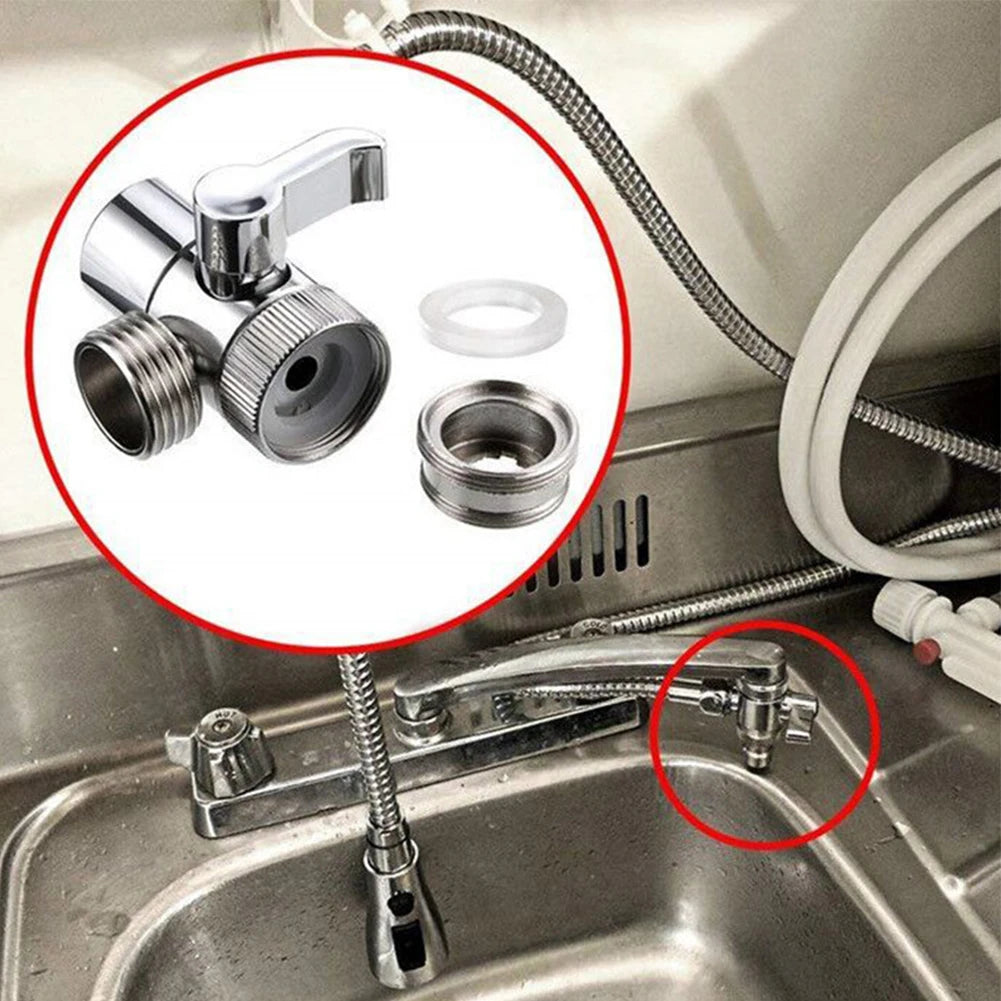 3-Way Faucet Diverter Valve – Leak-Proof Sink Tap Connector for Kitchen & Bathroom