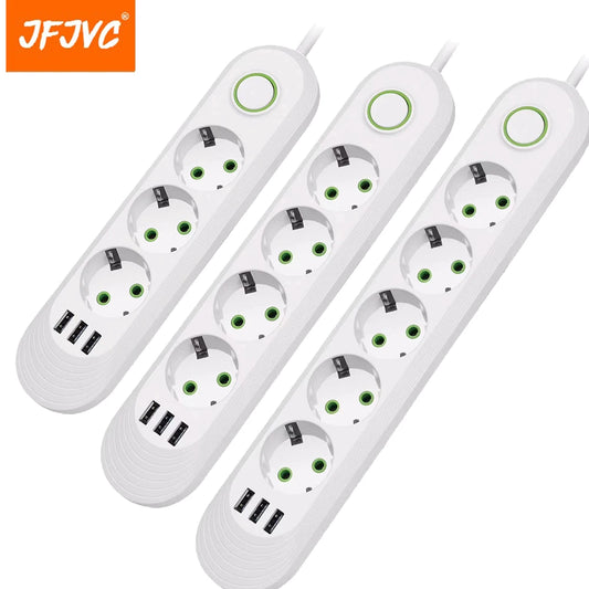 EU Plug AC Outlet Smart Home MultipriseEU Plug | AC Outlet | Smart Home | Multiprise | Power Strip | Extension Cord | Electrical Socket | Network Filter | With USB Ports | Fast Charging