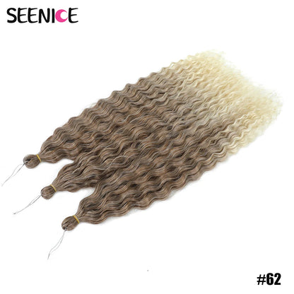 Ariel Curl Synthetic Crochet Hair 22 Inch – Water Wave Deep Curl Twist Braiding Hair Extension, Ombre Blonde Pink