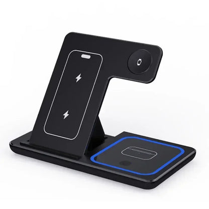 30W | Magnetic Wireless Charger Stand | iPhone 15 14 13 12 Pro Max | Apple Watch 8 7 | AirPods Pro | 3 In 1 Fast Phone Charging Station