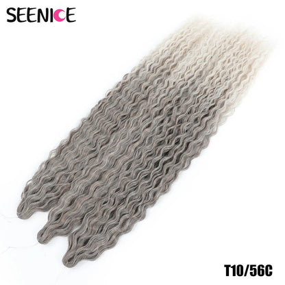 Ariel Curl Synthetic Crochet Hair 22 Inch – Water Wave Deep Curl Twist Braiding Hair Extension, Ombre Blonde Pink