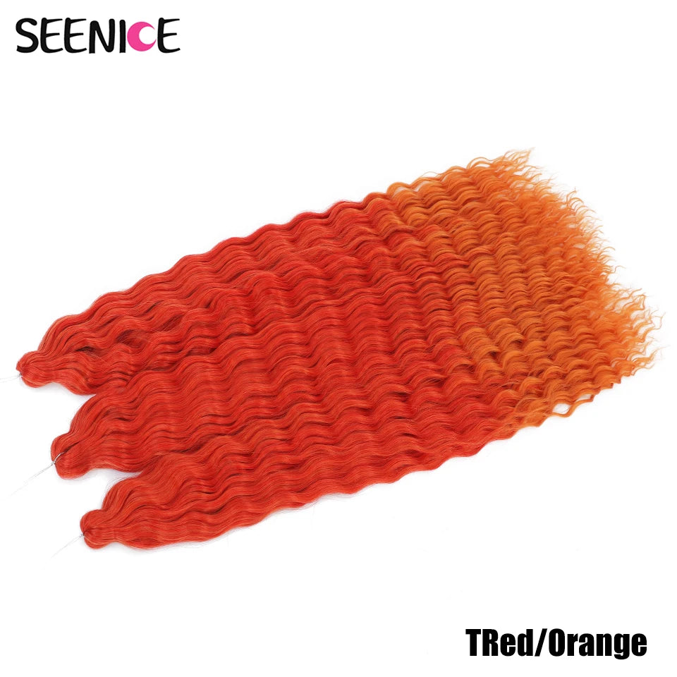 Ariel Curl Synthetic Crochet Hair 22 Inch – Water Wave Deep Curl Twist Braiding Hair Extension, Ombre Blonde Pink