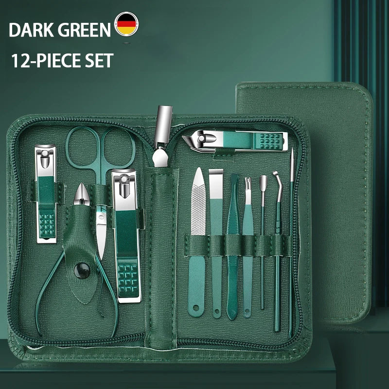 7-35 Piece Stainless Steel Nail Care Kit – Portable Travel Manicure Set with Nail Clippers & Cuticle Scissors