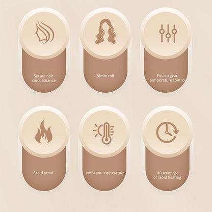 Automatic Hair Curling Iron 28mm Barrel – 4 Heat Settings, Negative Ion Technology, Smart Timer & Safety Sensor, US Plug