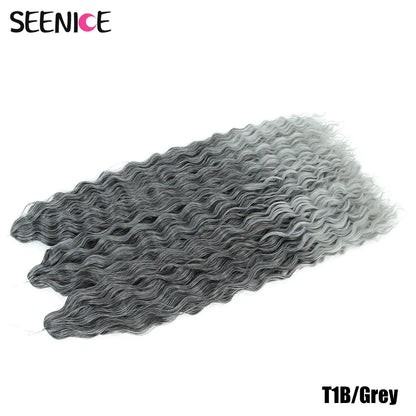 Ariel Curl Synthetic Crochet Hair 22 Inch – Water Wave Deep Curl Twist Braiding Hair Extension, Ombre Blonde Pink