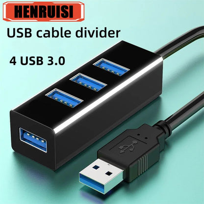 USB 3.0 4 Ports HUB | Splitter | High Speed Multi Splitter | USB Adapter Expander Cable | For Desktop PC Laptop Adapter USB HUB