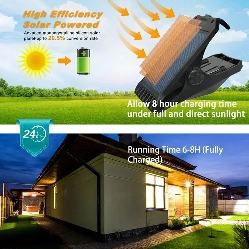 LED Solar Garden Lights Outdoor Solar Clip Light Waterproof Motion Sensor Camping Lamp Fence Street Landscape Wall Decoration