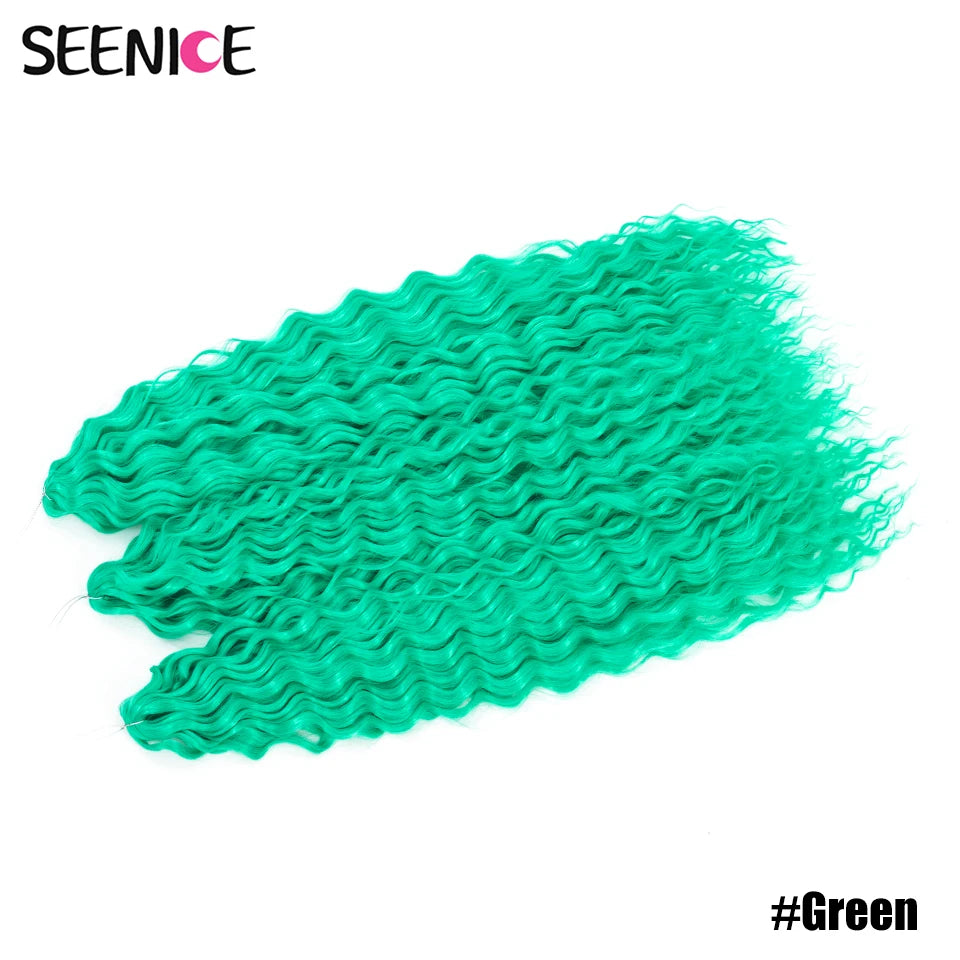 Ariel Curl Synthetic Crochet Hair 22 Inch – Water Wave Deep Curl Twist Braiding Hair Extension, Ombre Blonde Pink