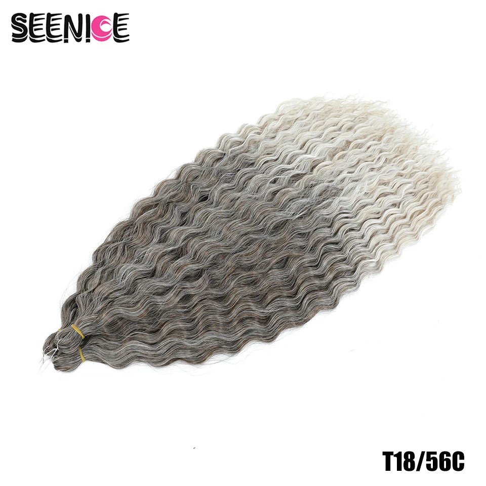 Ariel Curl Synthetic Crochet Hair 22 Inch – Water Wave Deep Curl Twist Braiding Hair Extension, Ombre Blonde Pink