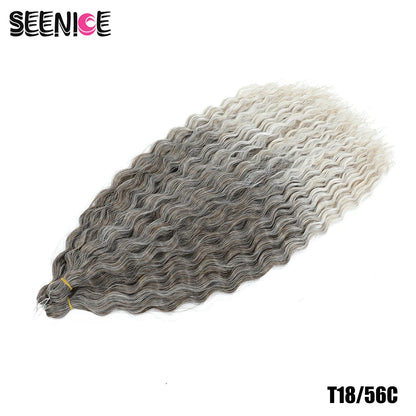 Ariel Curl Synthetic Crochet Hair 22 Inch – Water Wave Deep Curl Twist Braiding Hair Extension, Ombre Blonde Pink