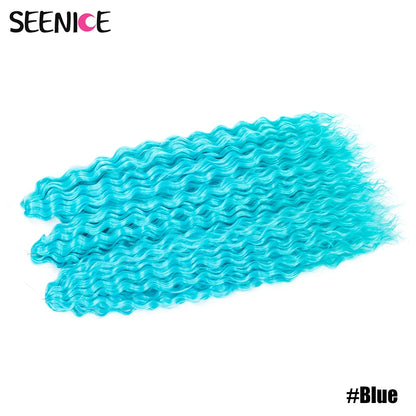 Ariel Curl Synthetic Crochet Hair 22 Inch – Water Wave Deep Curl Twist Braiding Hair Extension, Ombre Blonde Pink