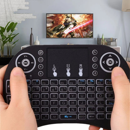 i8 Mini Keyboard Wireless Keyboard 3 Color Backlit 2.4GHz English Russian Air Mouse with Touchpad Remote Control For PC Laptop