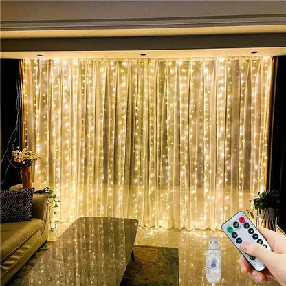 6M/4M/3M USB Curtain String Lights | 8 Modes | Bedroom & Home Decoration | Christmas Tree Garland Light | Wedding & Holiday Decor | Fairy Lights