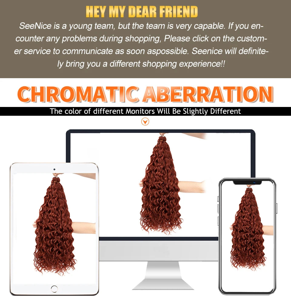 Ariel Curl Synthetic Crochet Hair 22 Inch – Water Wave Deep Curl Twist Braiding Hair Extension, Ombre Blonde Pink