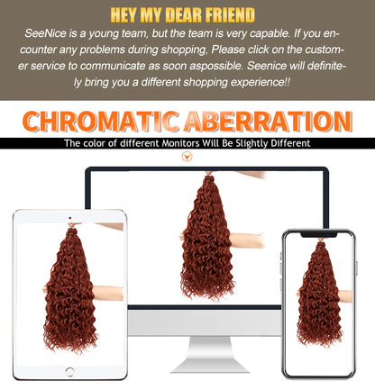 Ariel Curl Synthetic Crochet Hair 22 Inch – Water Wave Deep Curl Twist Braiding Hair Extension, Ombre Blonde Pink