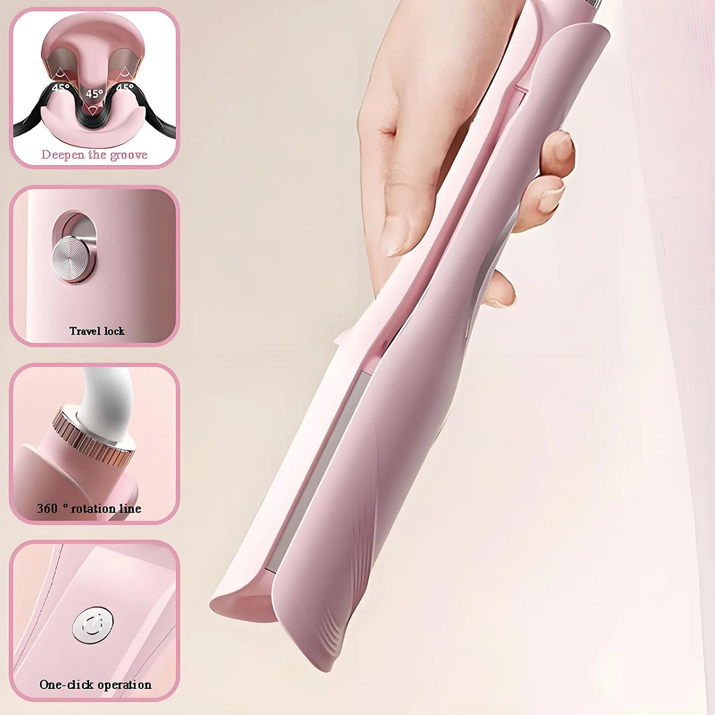 Beach Wave Hair Curler 3 Barrel 28mm – Deep Wave Curling Iron 1.1", Hair Crimper Wand with 4 Adjustable Heat Settings, 30 Million Ionic Technology