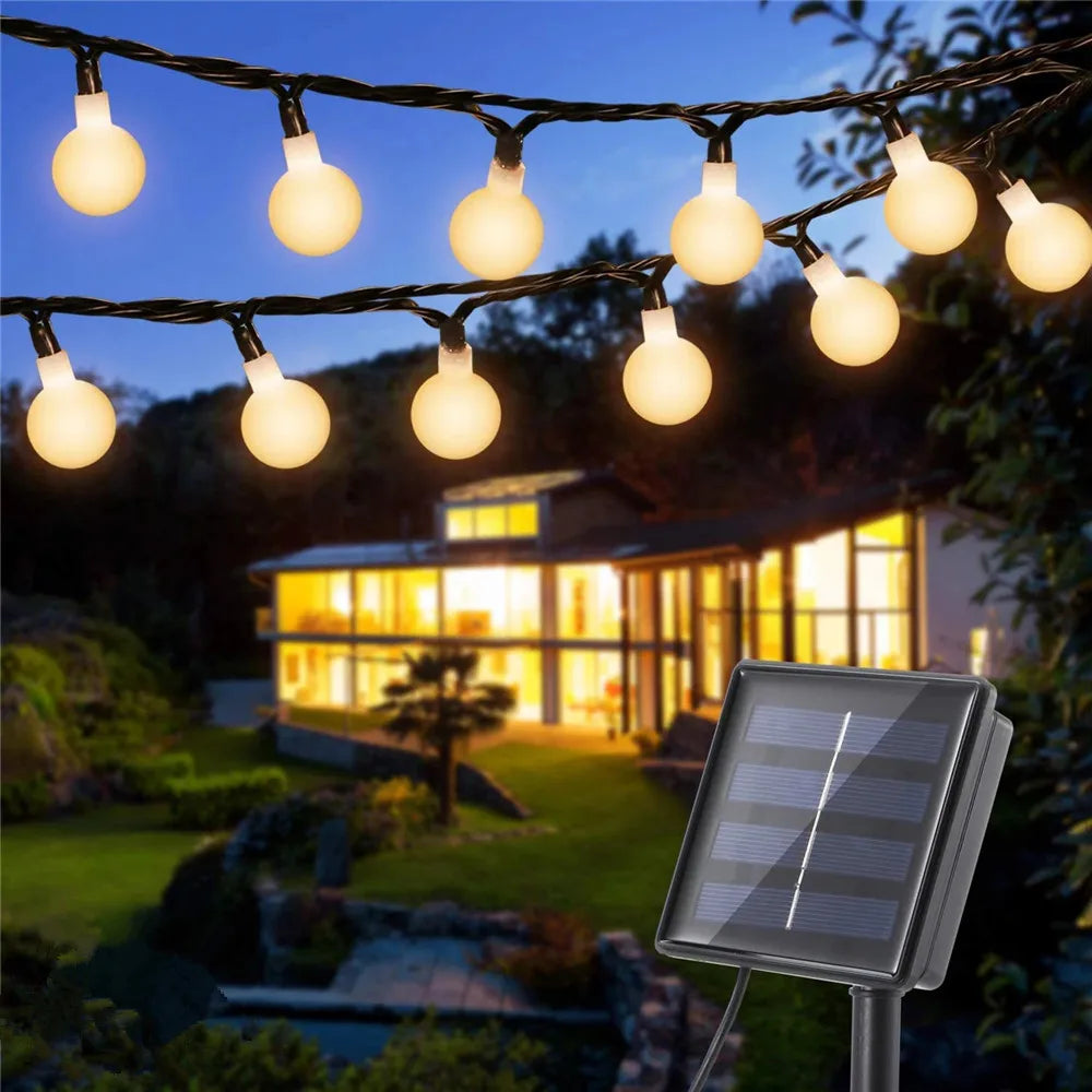 Camping Solar String Lights | Outdoor 20/50 LED Crystal Globe Lights | Waterproof Solar Fairy Light | For Garden Christmas Party Decor