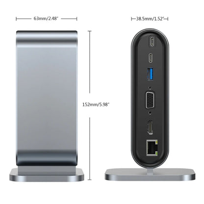 CERASTES Nieuwe USB-C HUB | Type-C naar Multi | 4KHD | RJ45 | VGA | 4 USB 3.0 | PD Power Adapter | Docking Station voor MacBooks | Laptop Hub