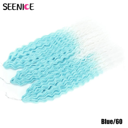 Ariel Curl Synthetic Crochet Hair 22 Inch – Water Wave Deep Curl Twist Braiding Hair Extension, Ombre Blonde Pink