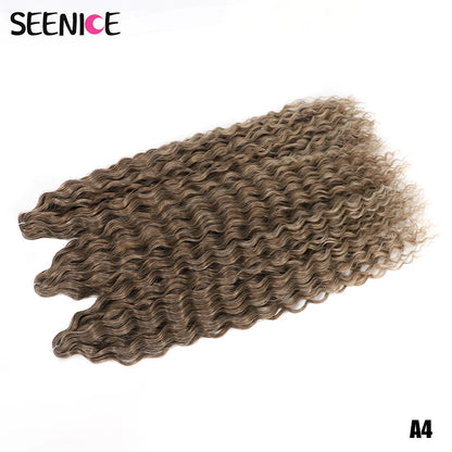 Ariel Curl Synthetic Crochet Hair 22 Inch – Water Wave Deep Curl Twist Braiding Hair Extension, Ombre Blonde Pink