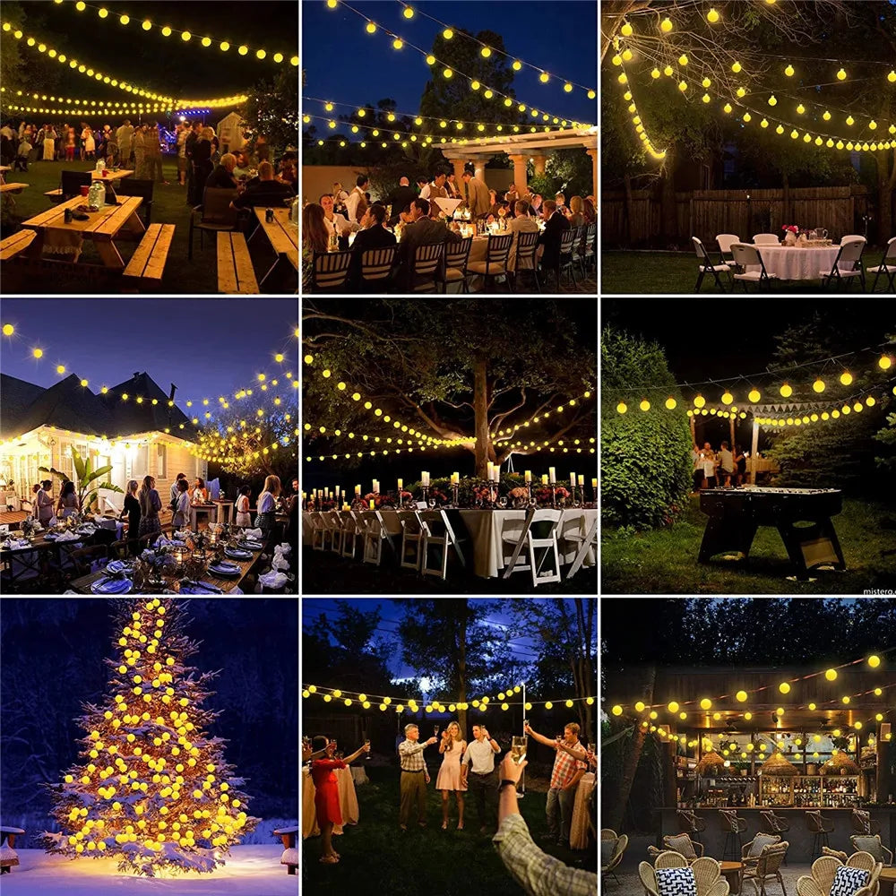 Camping Solar String Lights | Outdoor 20/50 LED Crystal Globe Lights | Waterproof Solar Fairy Light | For Garden Christmas Party Decor