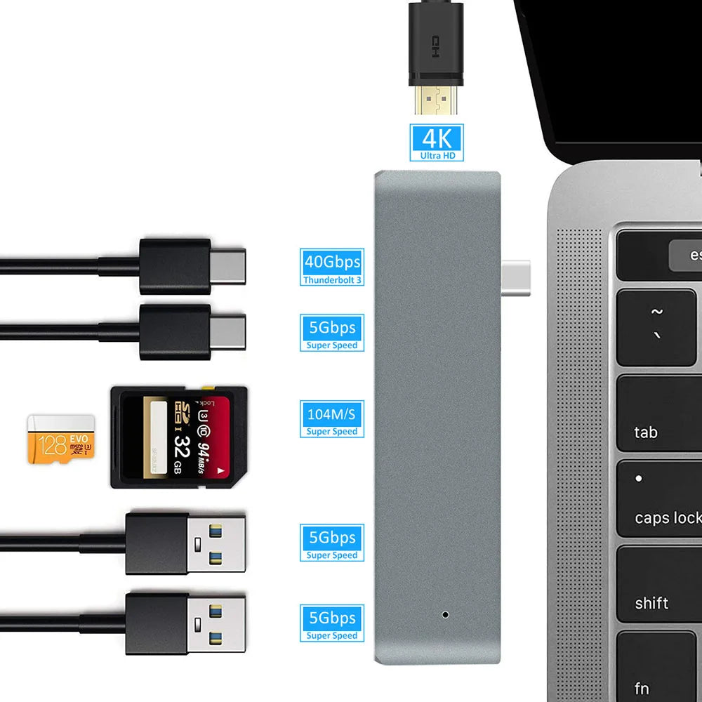 USB 3.1 Type-C HUB | Splitter | 4K 30Hz USB C to HDMI-compatible Adapter | PD 100W OTG Adapter | USB 3.0 HUB for MacBook Pro Laptop