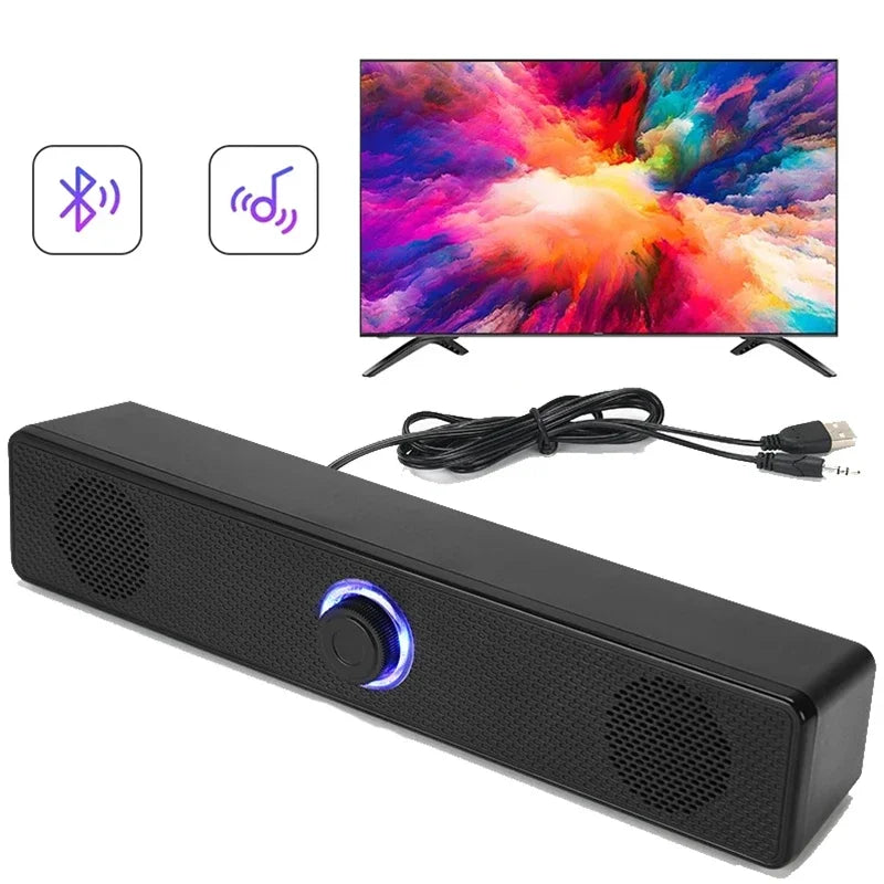 PC Soundbar | Wired and Wireless Bluetooth Speaker | USB Powered Soundbar | for TV | PC | Laptop | Gaming | Home Theater | Surround Audio System