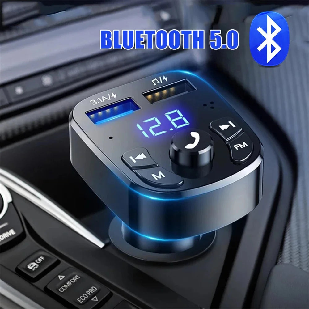 Car MP3 Player | FM Transmitter | Draadloze Bluetooth 5.0 | Ruisonderdrukking Audio-ontvanger | Auto Kit Handfree | Dual USB | Auto Snellader