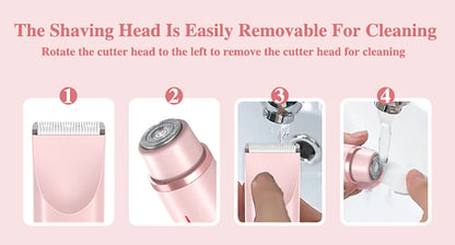 Electric Shaver for Women – Rechargeable Bikini, Legs & Underarm Razor with Detachable Head
