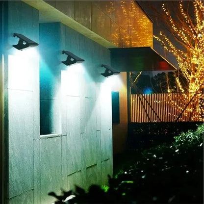 LED Solar Garden Lights Outdoor Solar Clip Light Waterproof Motion Sensor Camping Lamp Fence Street Landscape Wall Decoration