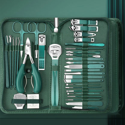 7-35 Piece Stainless Steel Nail Care Kit – Portable Travel Manicure Set with Nail Clippers & Cuticle Scissors