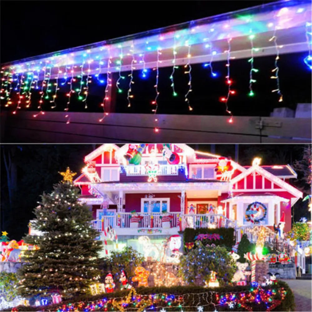 Christmas Decoration | 220V EU Led Icicle Lights | Outdoor Curtain Garland | Droop 0.4/0.5/0.6M | Street Garland On The House | New Year