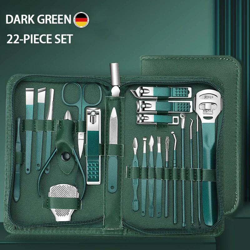 7-35 Piece Stainless Steel Nail Care Kit – Portable Travel Manicure Set with Nail Clippers & Cuticle Scissors