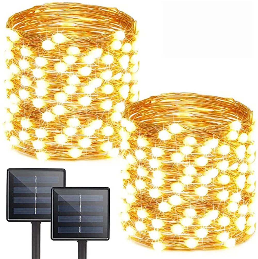 Solar String Fairy Lights | 12m | 100LED | LED | IP65 Waterproof | Outdoor Garland | Solar Power Lamp | Christmas | Garden Decoration