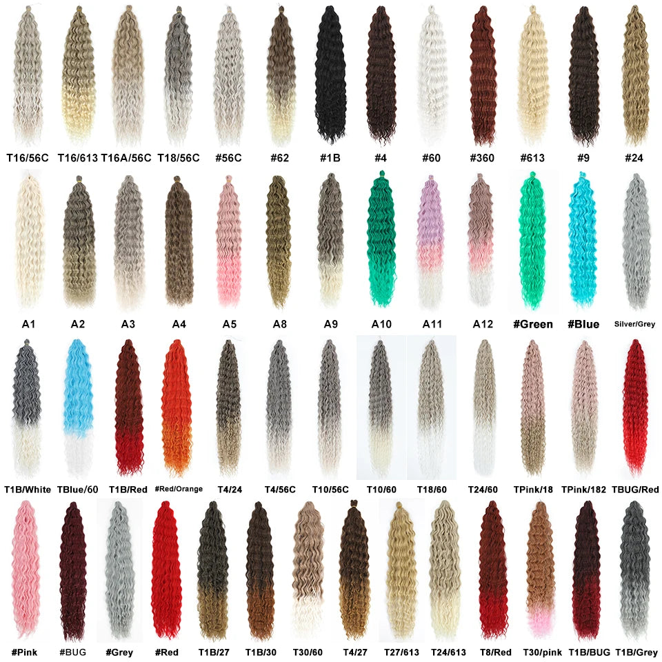 Ariel Curl Synthetic Crochet Hair 22 Inch – Water Wave Deep Curl Twist Braiding Hair Extension, Ombre Blonde Pink