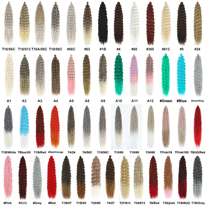 Ariel Curl Synthetic Crochet Hair 22 Inch – Water Wave Deep Curl Twist Braiding Hair Extension, Ombre Blonde Pink