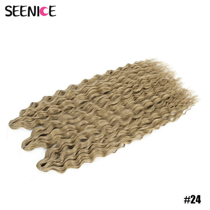 Ariel Curl Synthetic Crochet Hair 22 Inch – Water Wave Deep Curl Twist Braiding Hair Extension, Ombre Blonde Pink