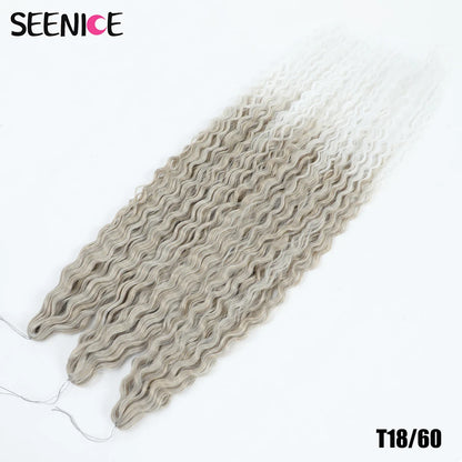 Ariel Curl Synthetic Crochet Hair 22 Inch – Water Wave Deep Curl Twist Braiding Hair Extension, Ombre Blonde Pink