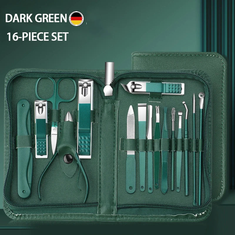7-35 Piece Stainless Steel Nail Care Kit – Portable Travel Manicure Set with Nail Clippers & Cuticle Scissors