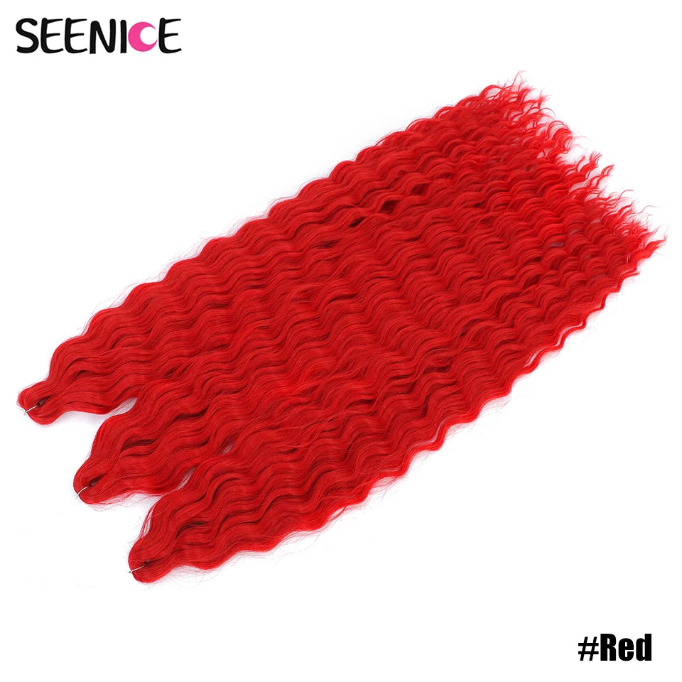 Ariel Curl Synthetic Crochet Hair 22 Inch – Water Wave Deep Curl Twist Braiding Hair Extension, Ombre Blonde Pink