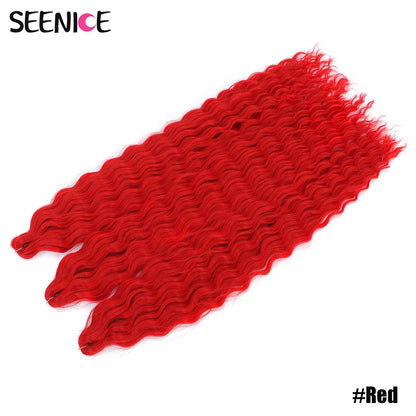 Ariel Curl Synthetic Crochet Hair 22 Inch – Water Wave Deep Curl Twist Braiding Hair Extension, Ombre Blonde Pink