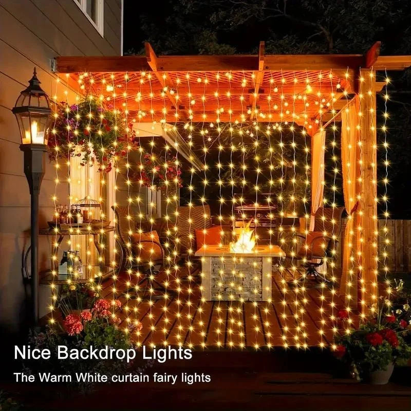 LED Fairy Outdoor Solar | 3M/6M Copper Wire | Curtain String Light | Christmas Garland Lamp | For Wedding Party | Home Garden Decoration